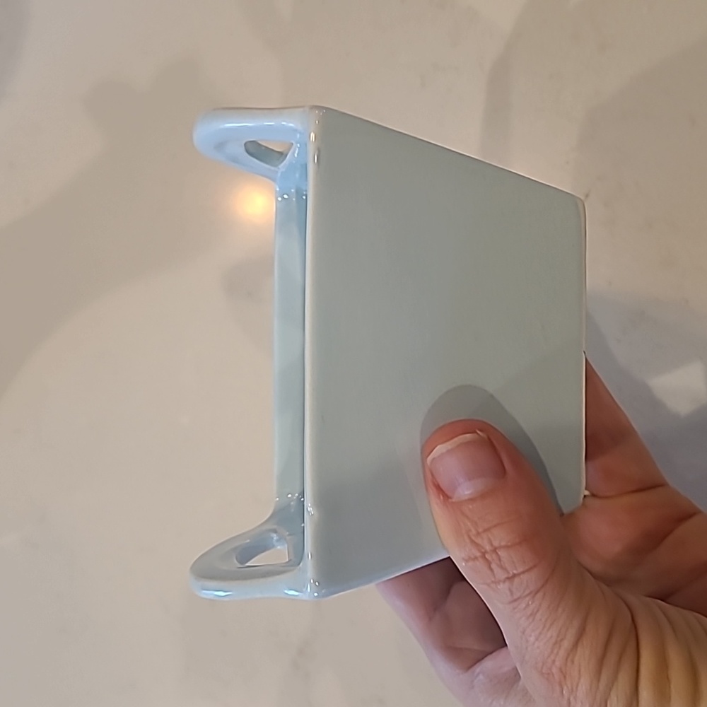 Baby Blue ceramic/flower planter